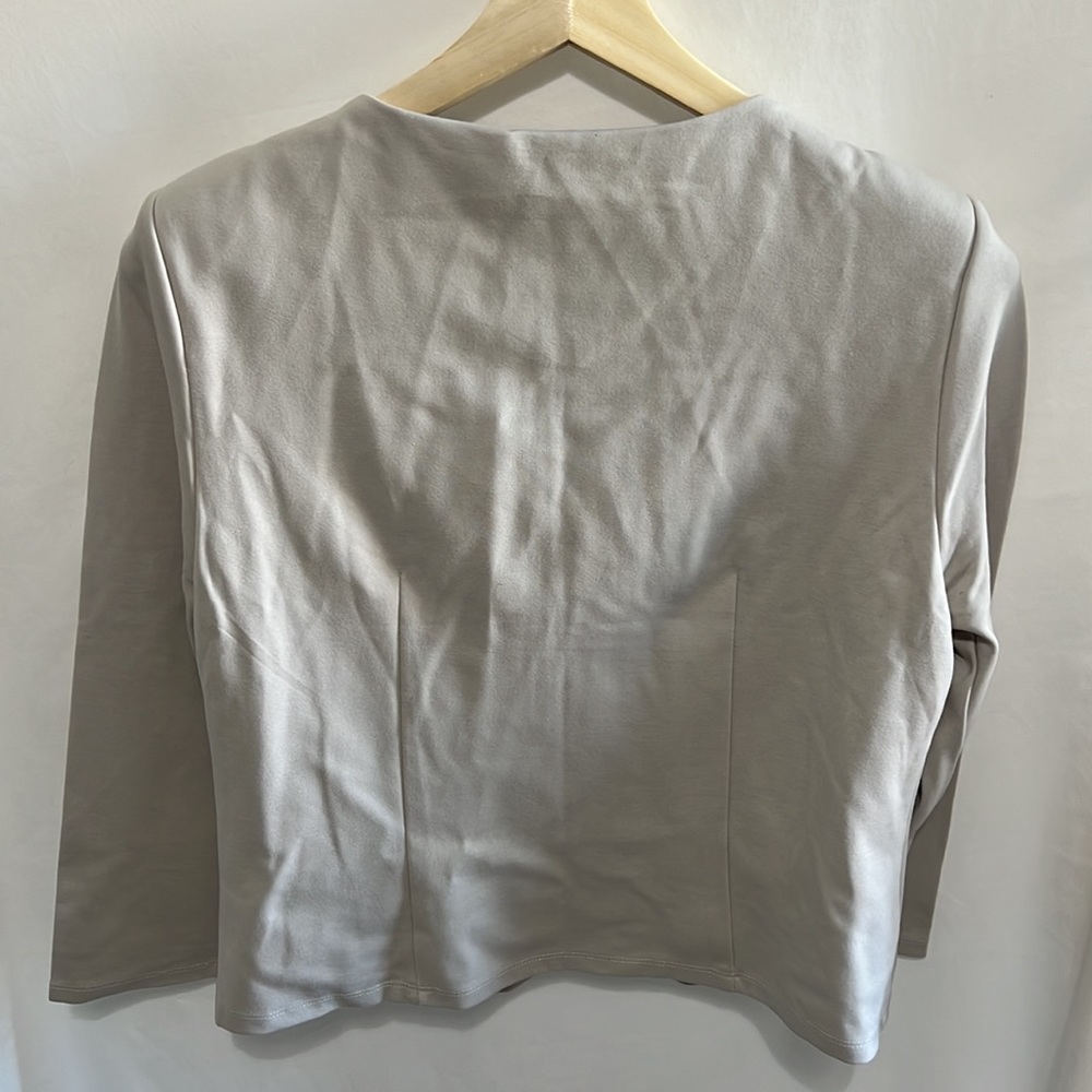 Anthropologie Philosophy Zip Up Jacket Size Large Gray Shoulder Pads - Picture 3 of 8